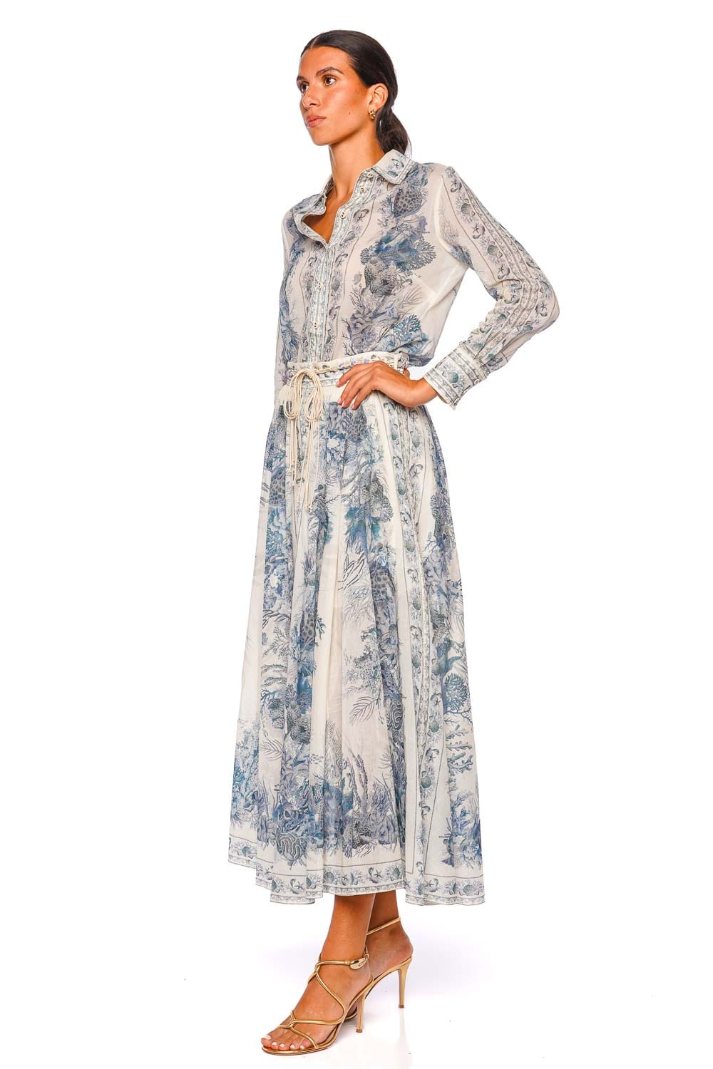 ZIMMERMANN Wanderlust Blue Toile A Line Maxi Skirt