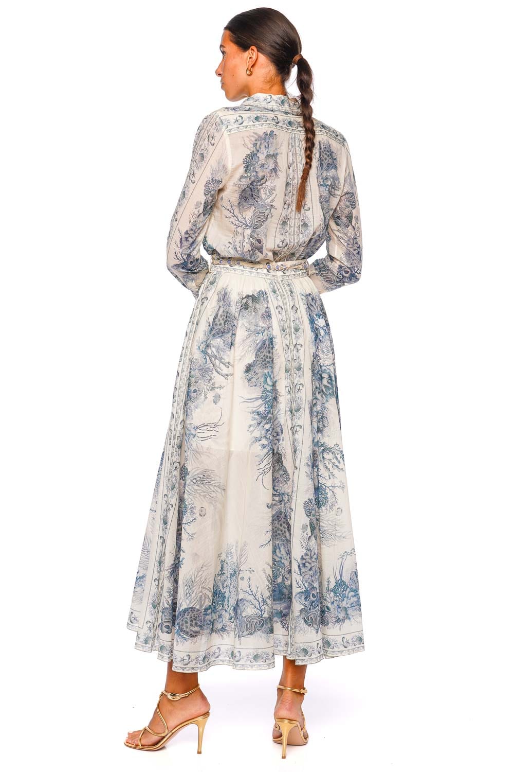 ZIMMERMANN Wanderlust Blue Toile A Line Maxi Skirt