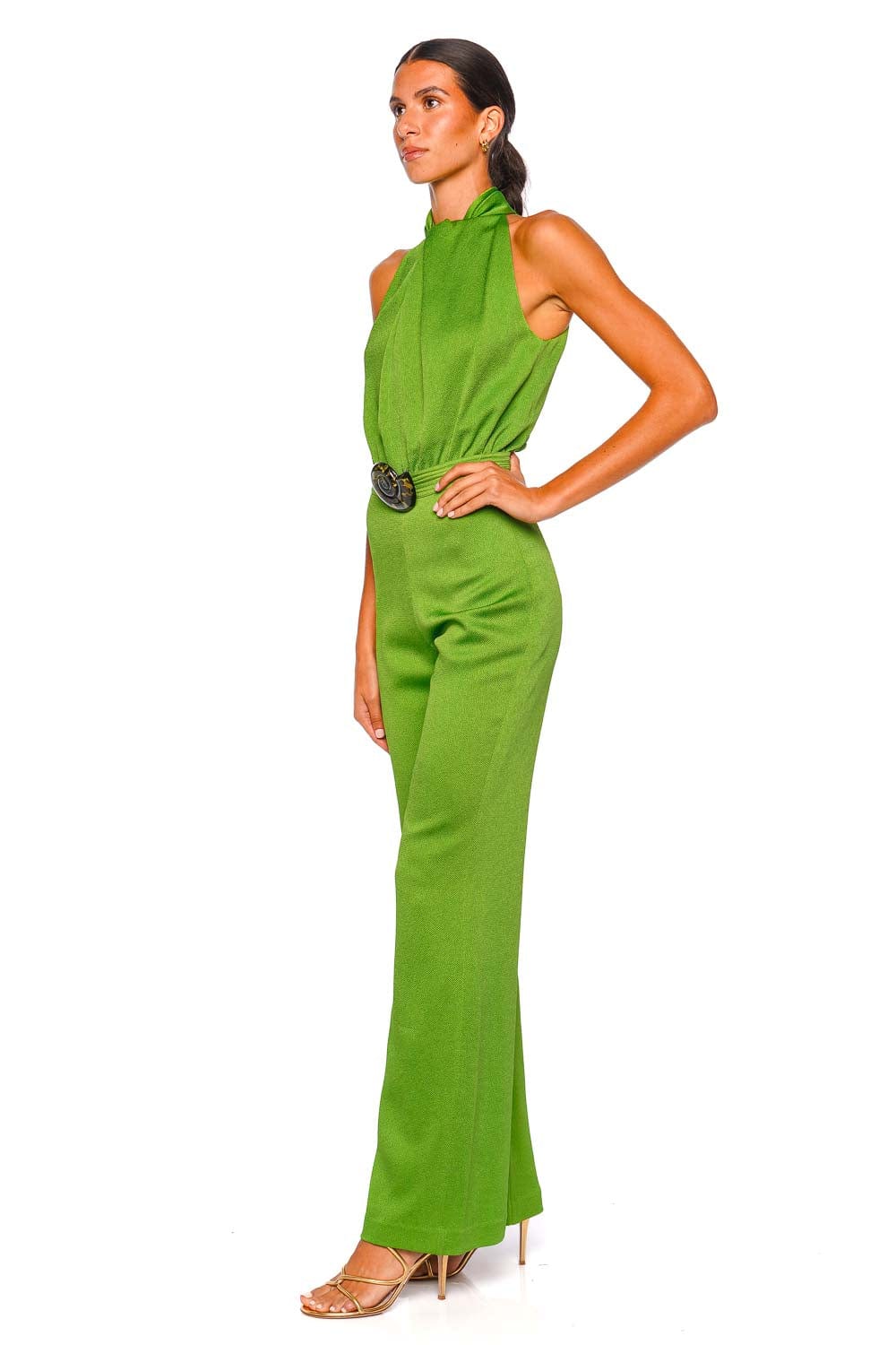 Silvia Tcherassi Siv Embellished Satin Sleeveless Jumpsuit