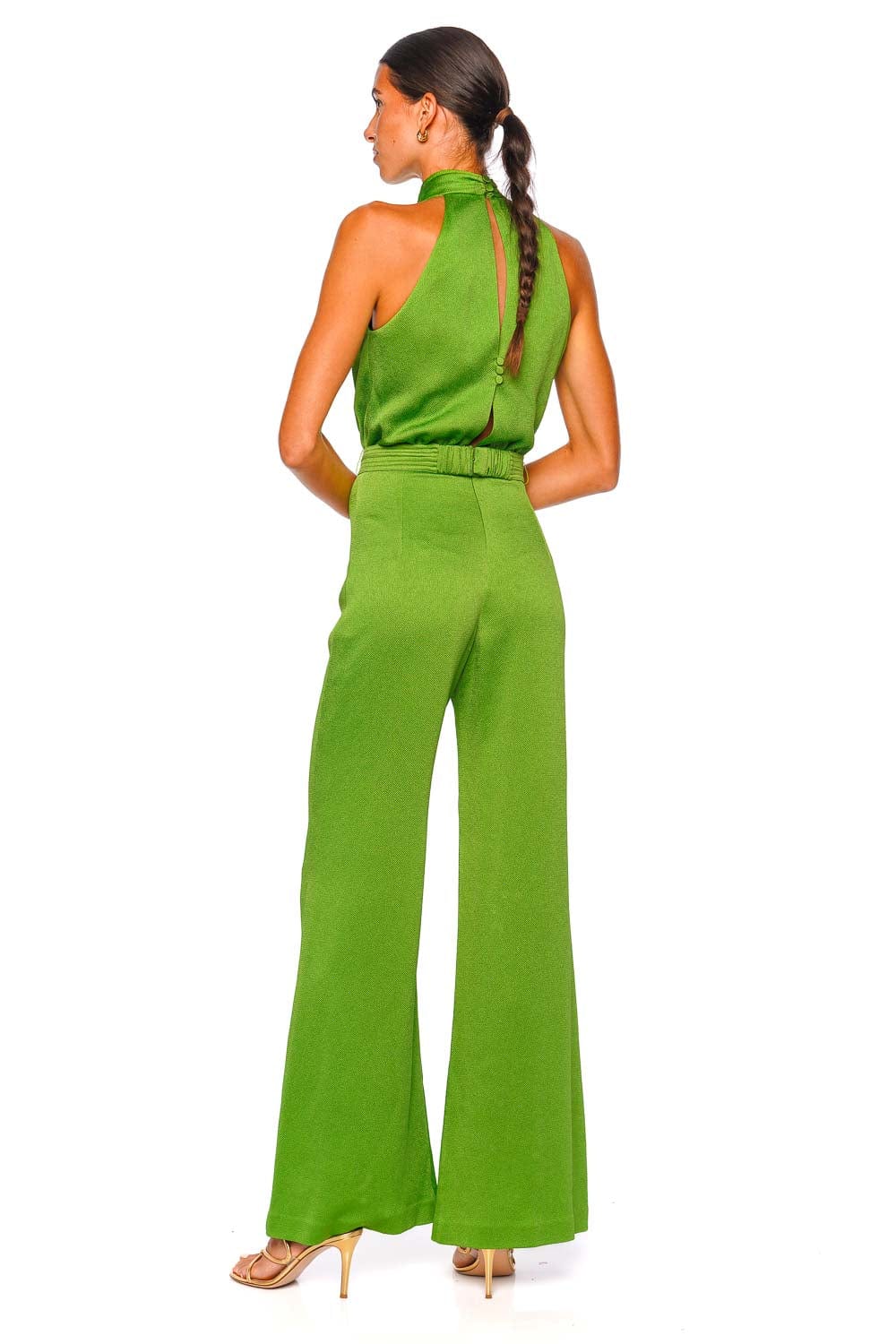 Silvia Tcherassi Siv Embellished Satin Sleeveless Jumpsuit