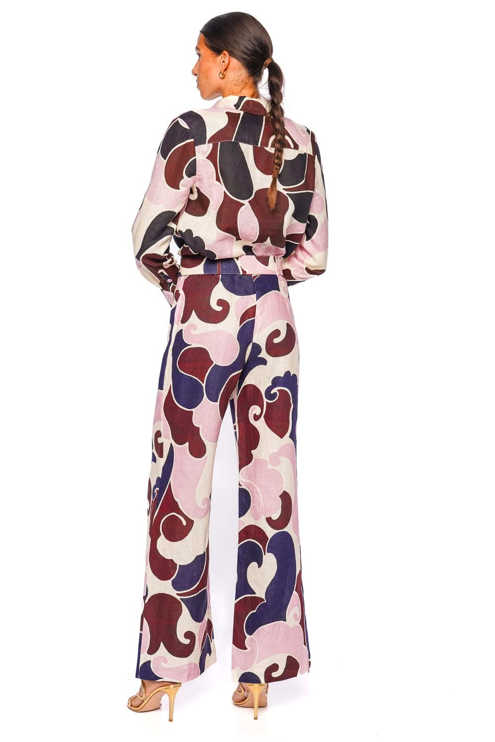 Cara Cara Mayflower Petal Wave Wide Leg Linen Pant