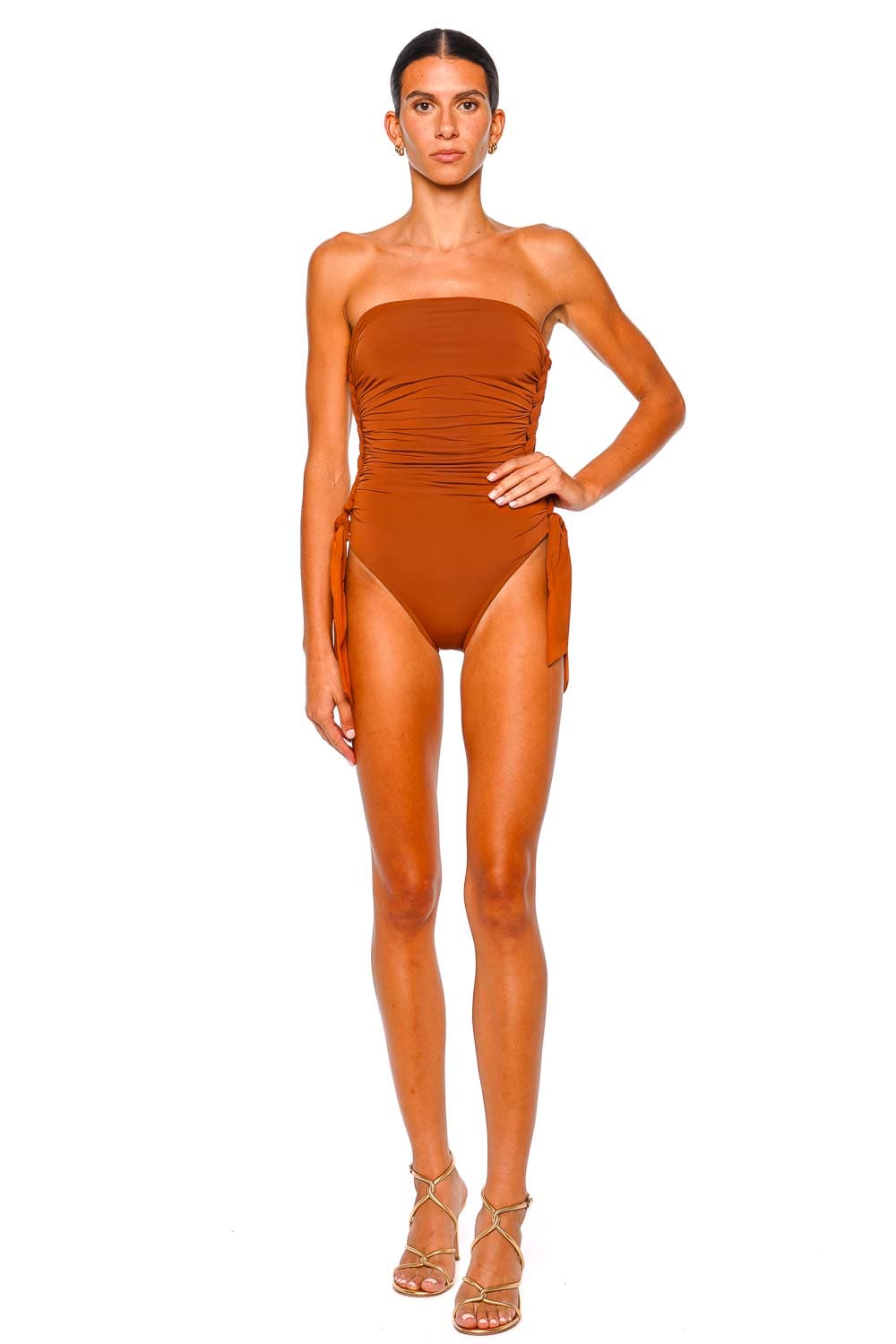 ZIMMERMANN Daylight Copper Strapless Braided Swimwear