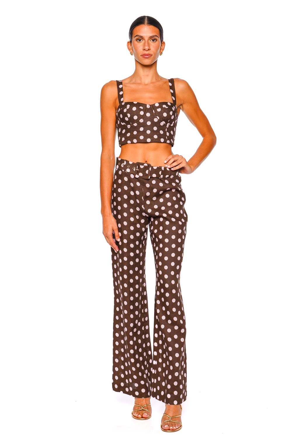 Cara Cara Claudine Joelle Polka Dot Cropped Top