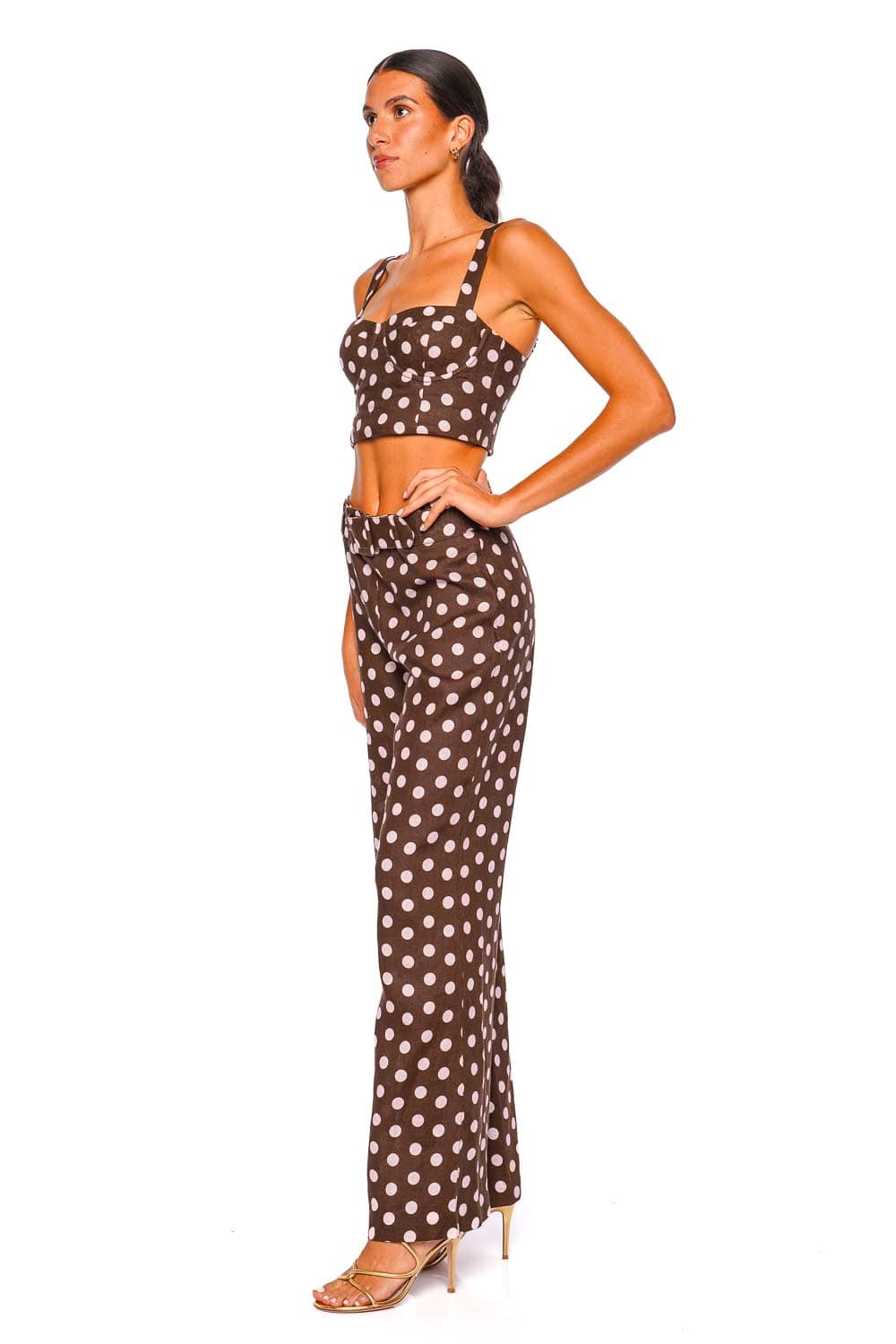 Cara Cara Claudine Joelle Polka Dot Cropped Top