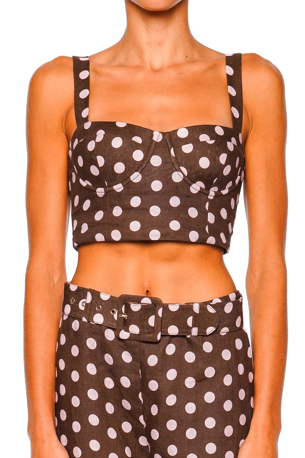 Cara Cara Claudine Joelle Polka Dot Cropped Top