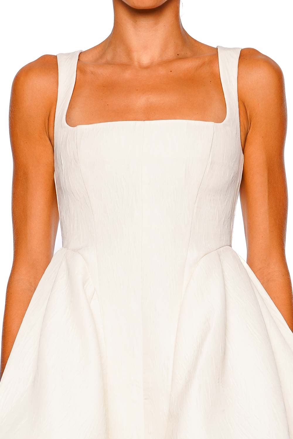 CLEA Darcy Vanilla Jacquard Flared Mini Dress