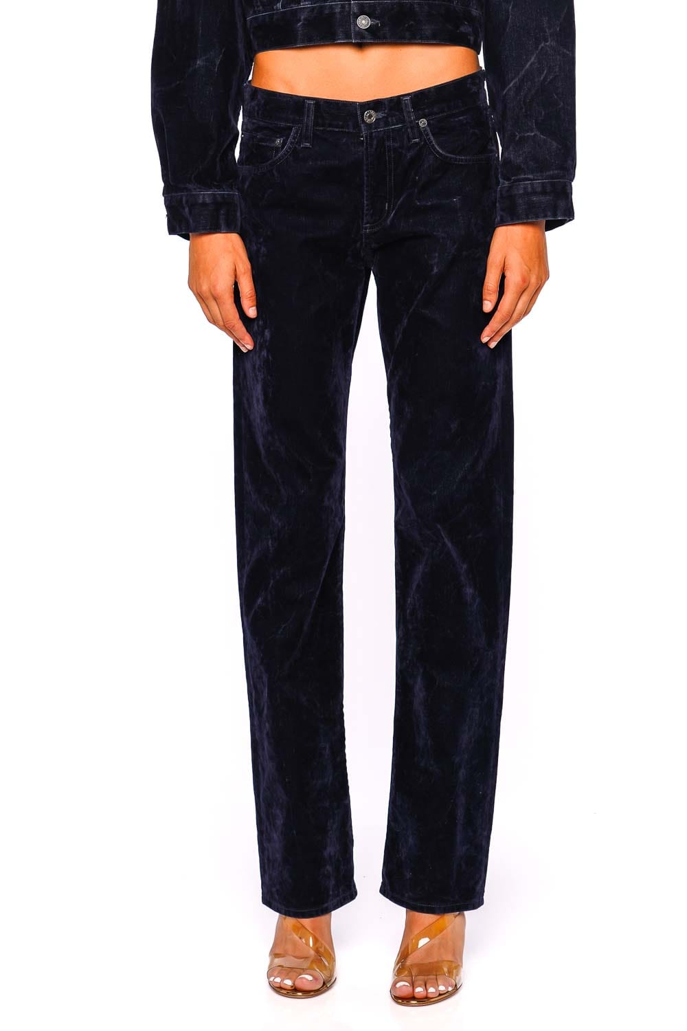 AGOLDE Blue Crush Velvet Low Rise Slim Jean