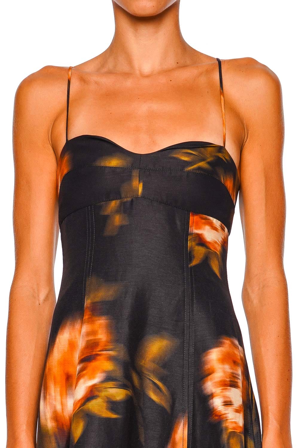 CLEA Magdelena Mira Floral Sweetheart Midi Dress
