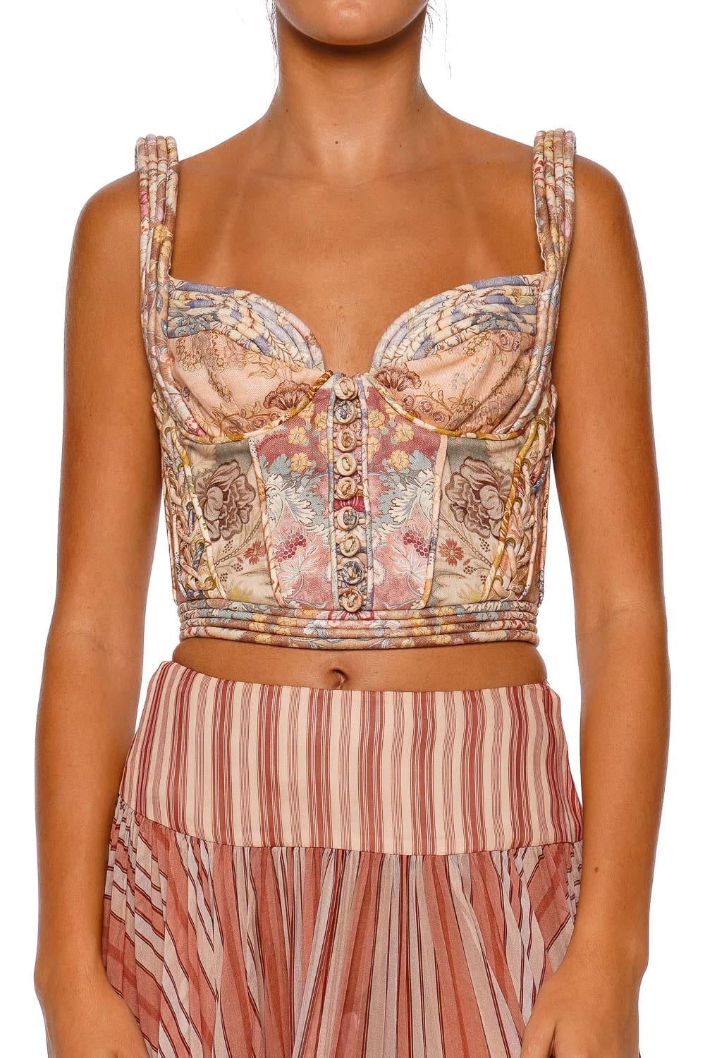 ZIMMERMANN Rebellion Striped Bohemian Midi Skirt