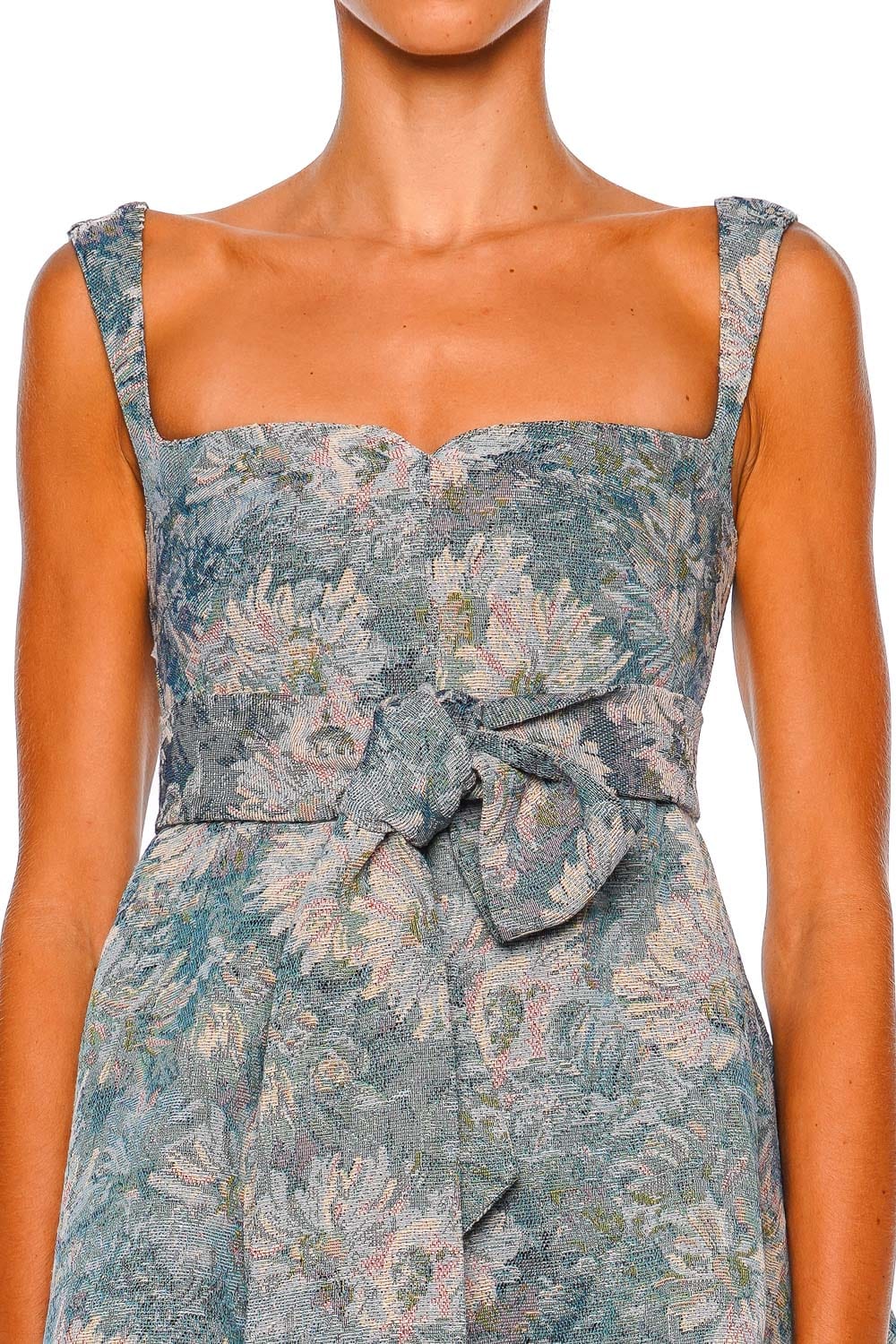 CLEA Rue Aquarelle Jacquard Belted Mini Dress