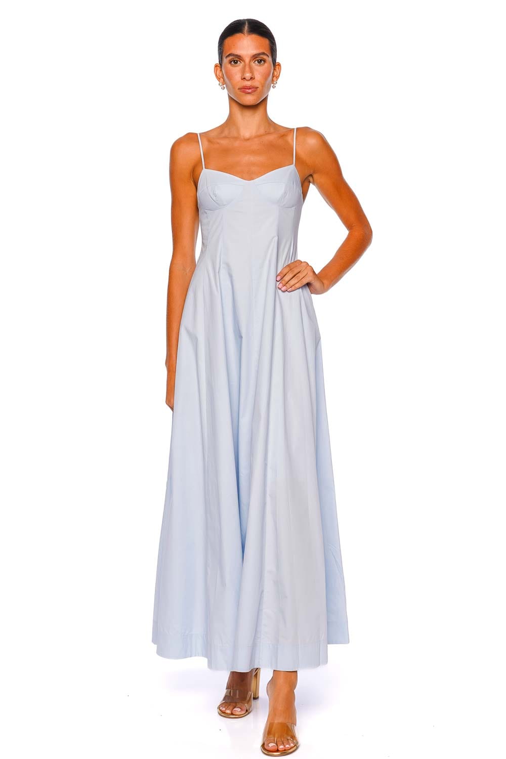 CLEA Cynthia Blue Cotton Maxi Dress