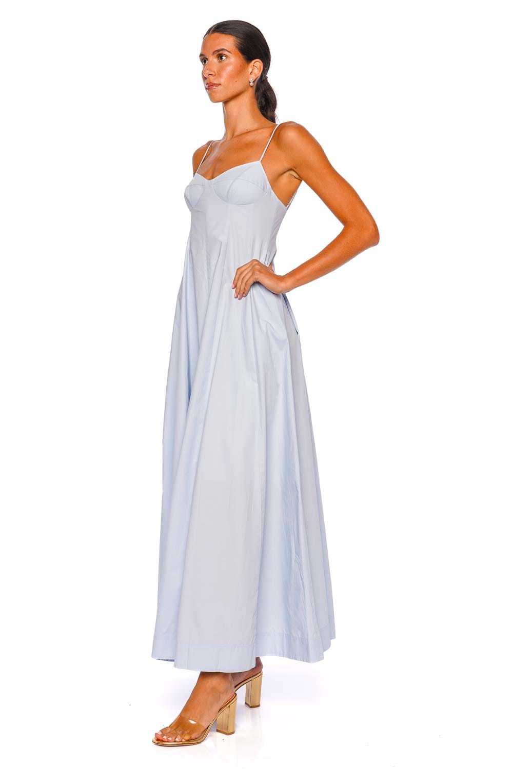 CLEA Cynthia Blue Cotton Maxi Dress