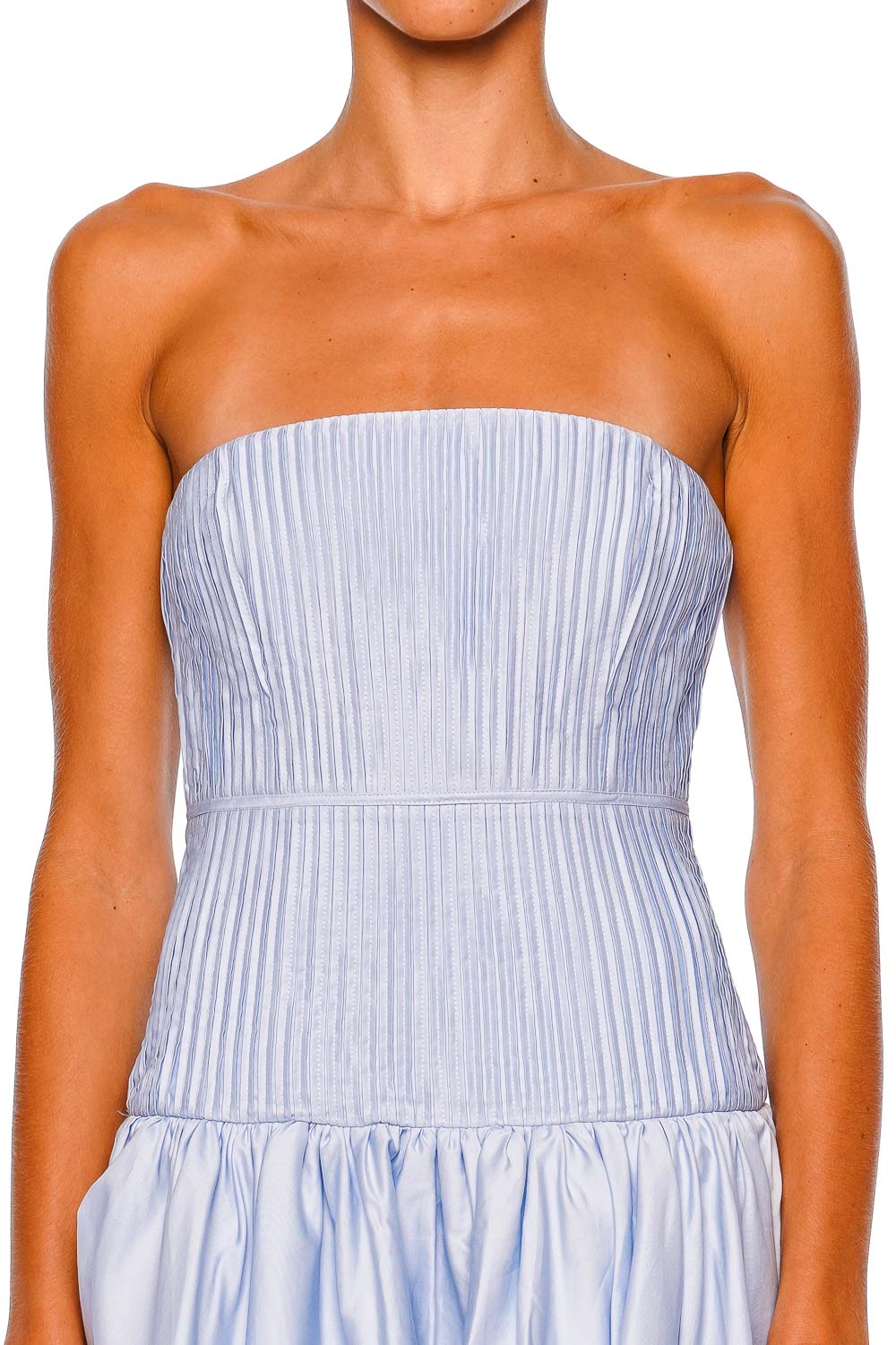 Aje. Vacation Pleated Strapless Mini Dress
