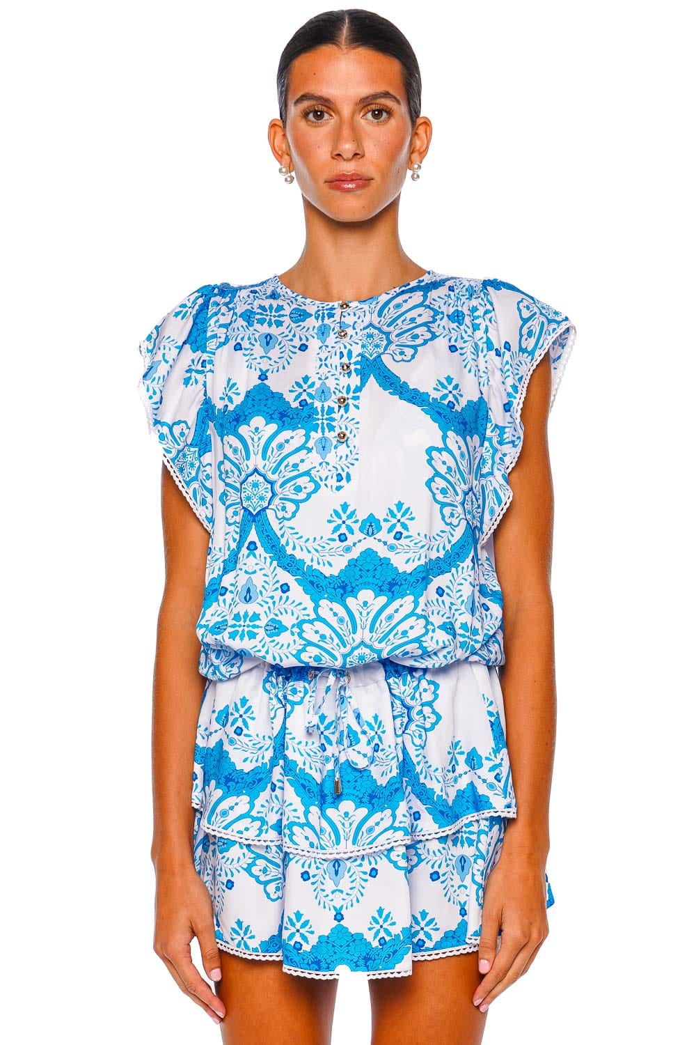Melissa Odabash Lenni Florian Cover Up Mini Dress