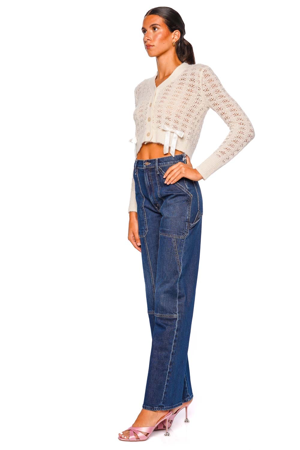 LoveShackFancy Lilly Frosted Candy Long Sleeve Cardigan
