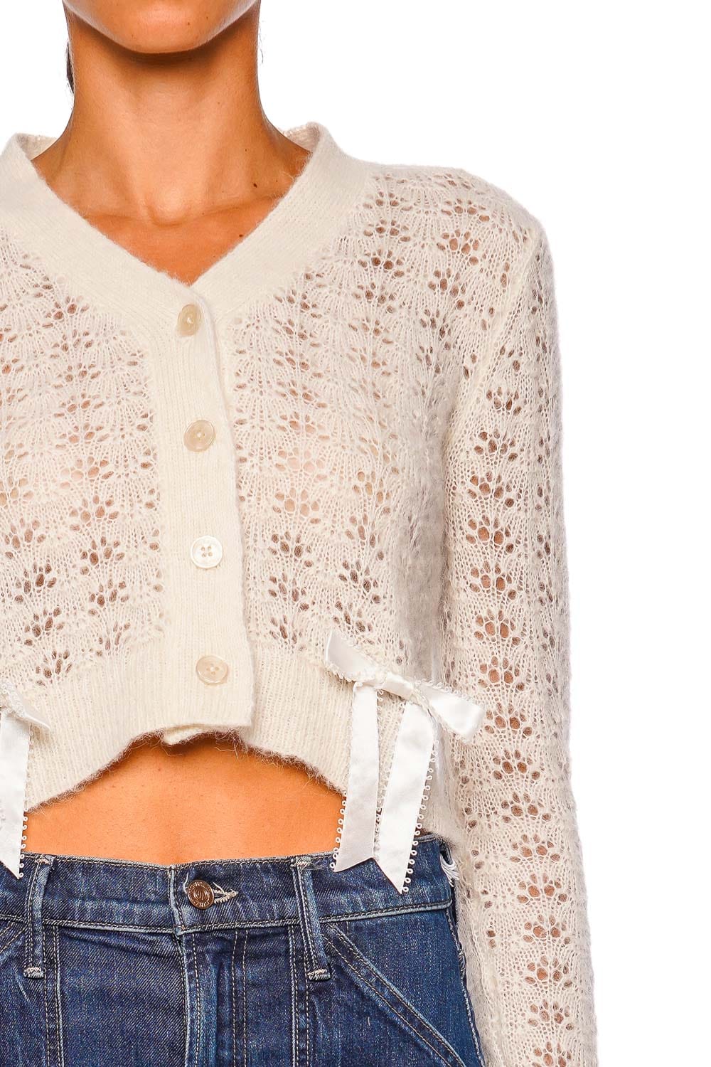 LoveShackFancy Lilly Frosted Candy Long Sleeve Cardigan
