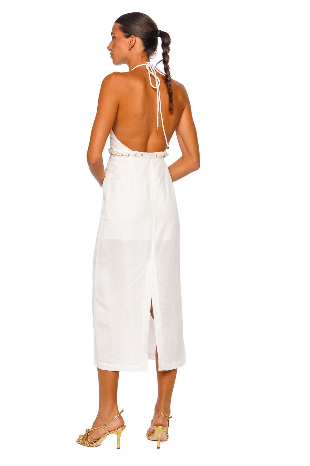 ViX Swimwear Alba Off White Halter Midi Dress