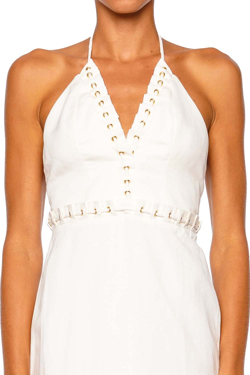 ViX Swimwear Alba Off White Halter Midi Dress