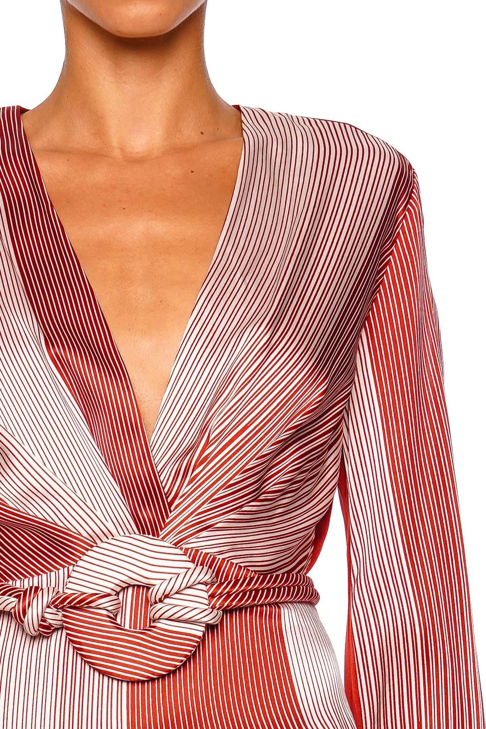 Mairet Belted Long Sleeve Silk Maxi Dress