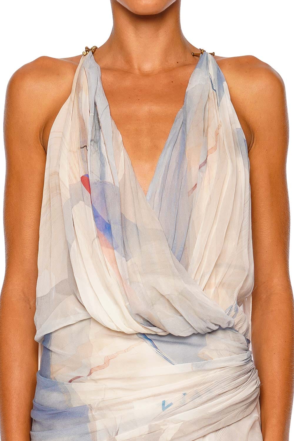 ZIMMERMANN Clash Sail Draped Silk Maxi Dress