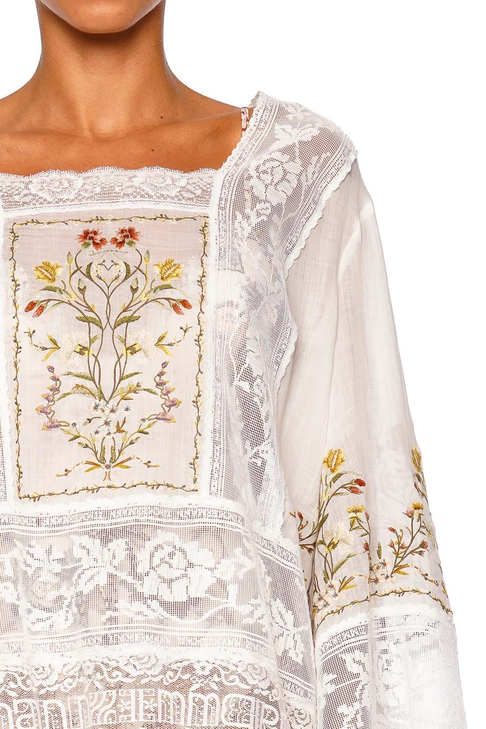 ZIMMERMANN Fairlight Embroidered Long Sleeve Mini Dress