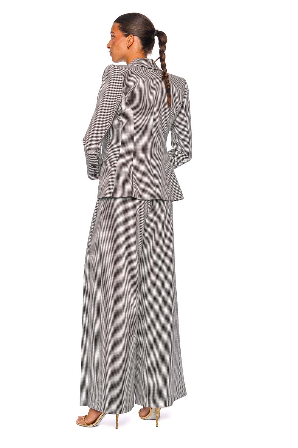 L'AGENCE Blanche Black White Houndstooth Long Sleeve Blazer