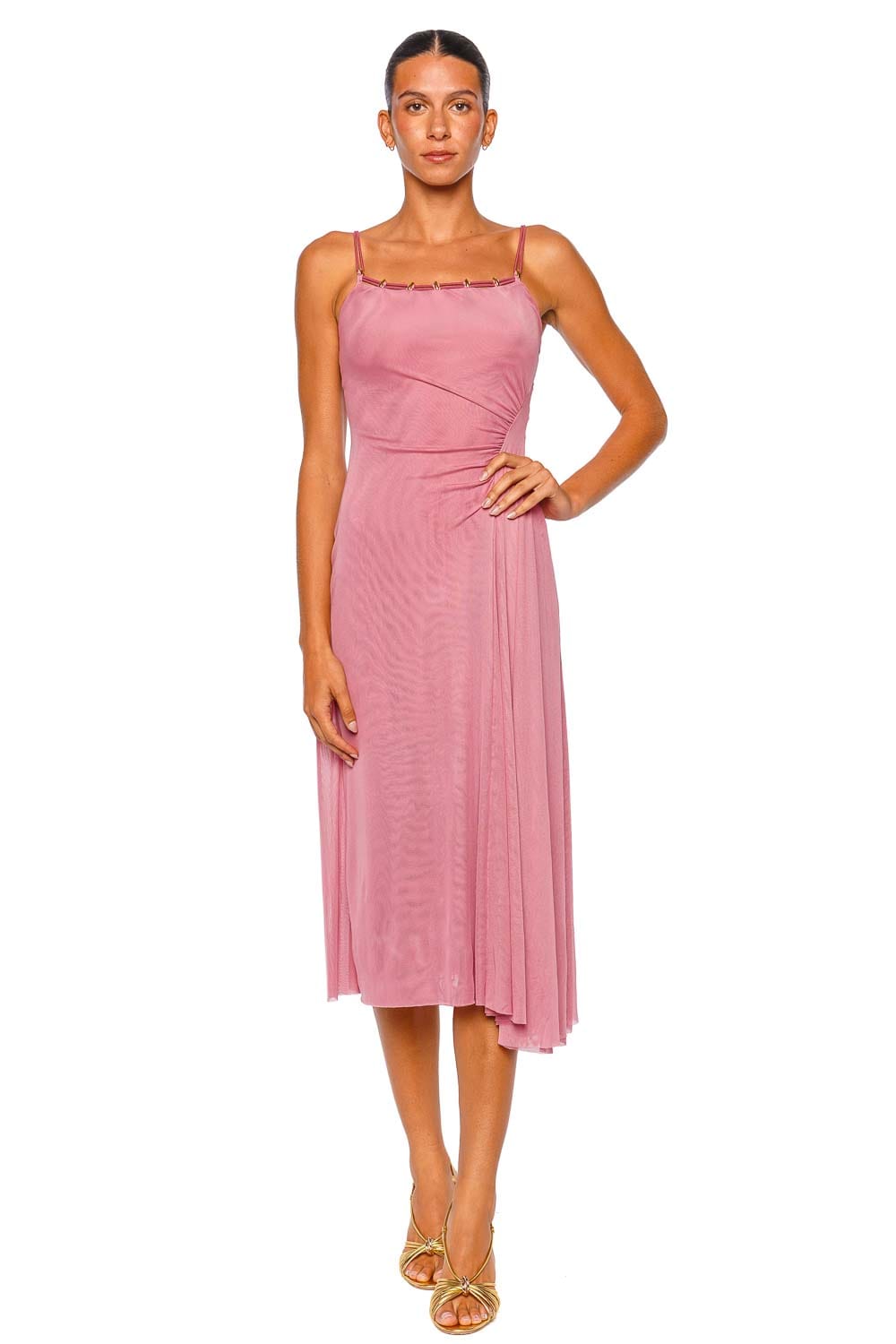 ViX Swimwear Dani Pink Strappy Midi Dress
