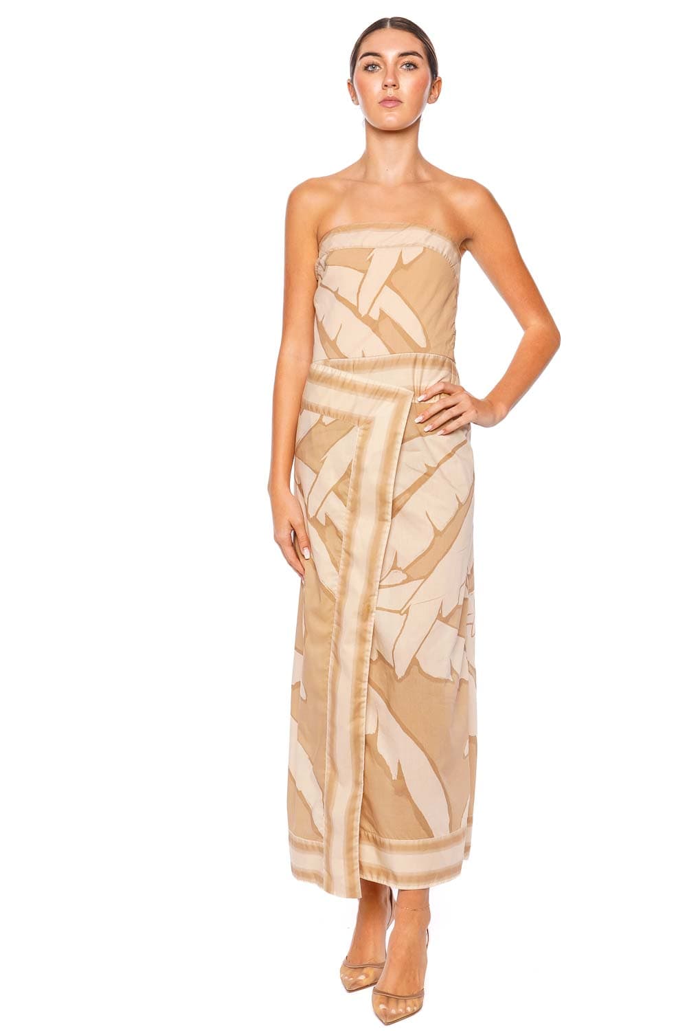 Pontoon Afternoon Palm Print Midi Dress