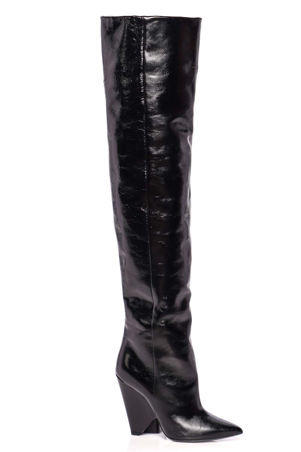 Lola's Closet Saint Laurent Nicky Over The Knee Patent Leather Boot