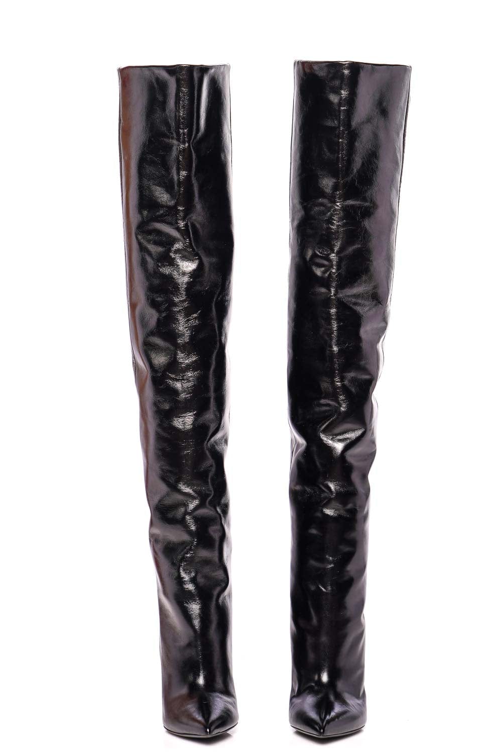 Lola's Closet Saint Laurent Nicky Over The Knee Patent Leather Boot