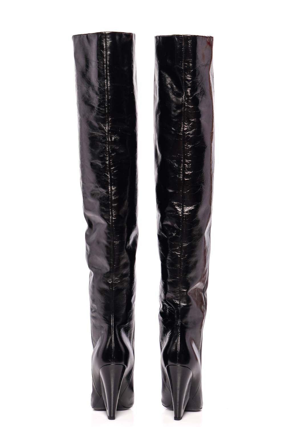 Lola's Closet Saint Laurent Nicky Over The Knee Patent Leather Boot