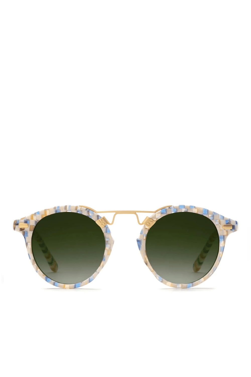 KREWE ST. LOUIS Sunglasses Pincushion Pattern 18K Gold Detail