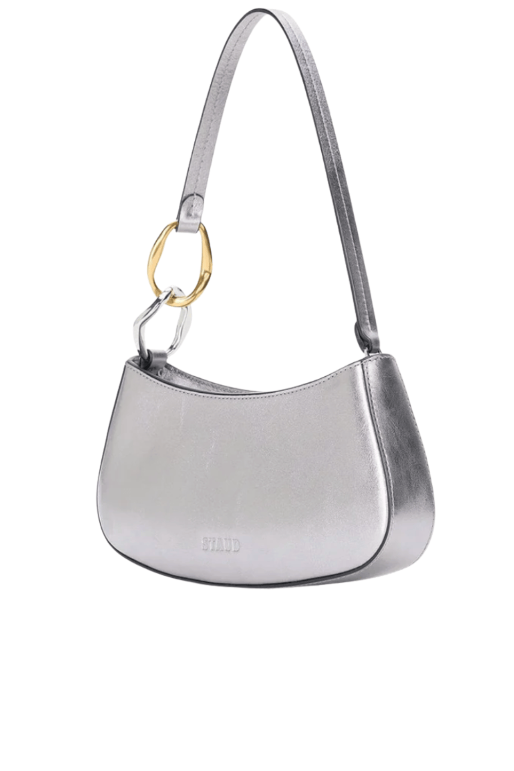 Staud Pewter Elliptical Shoulder Bag