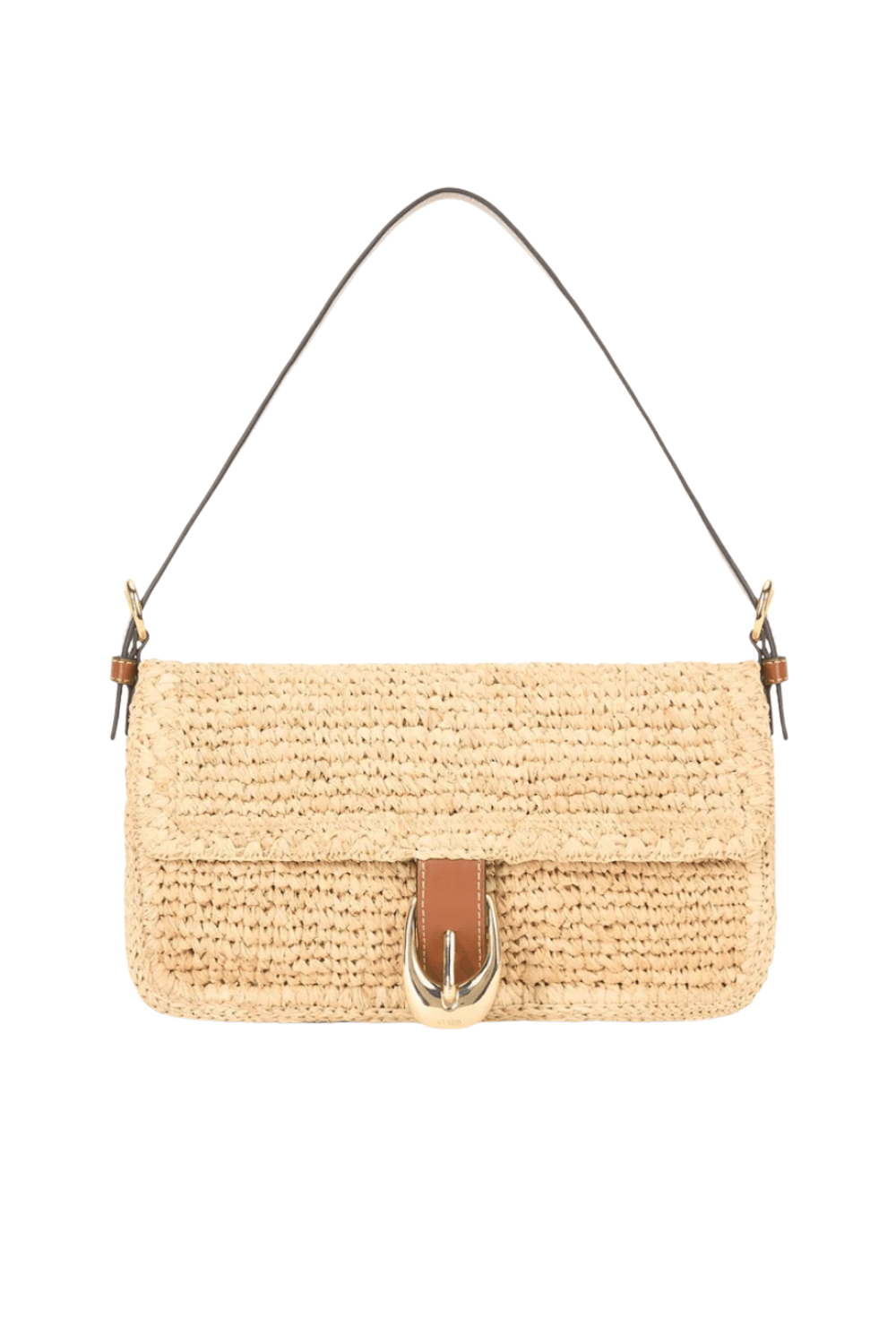 Staud Harlow Natural Tan Raffia Shoulder Bag