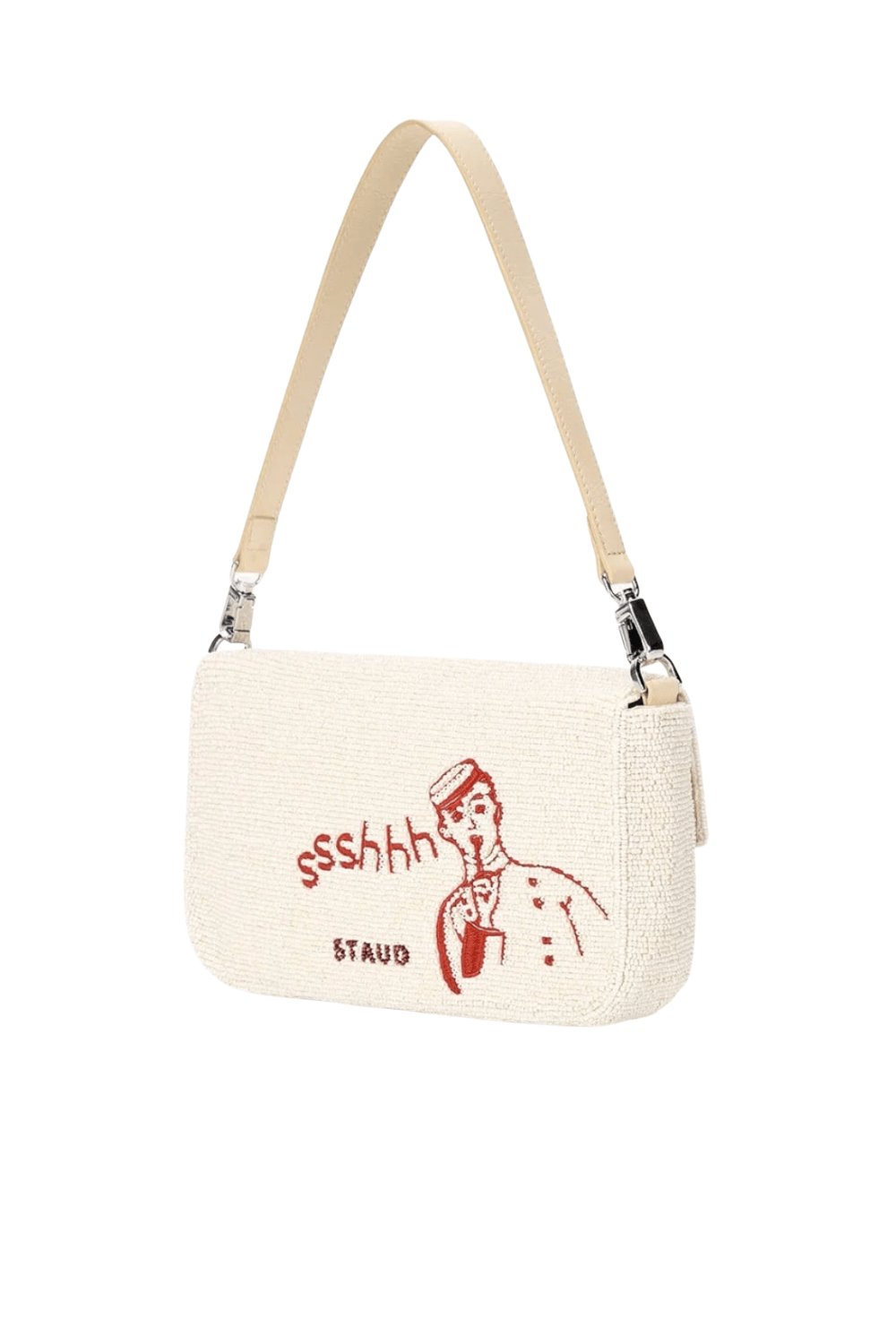 Staud Timmy Convertible Floral Embroidered Shoulder Bag