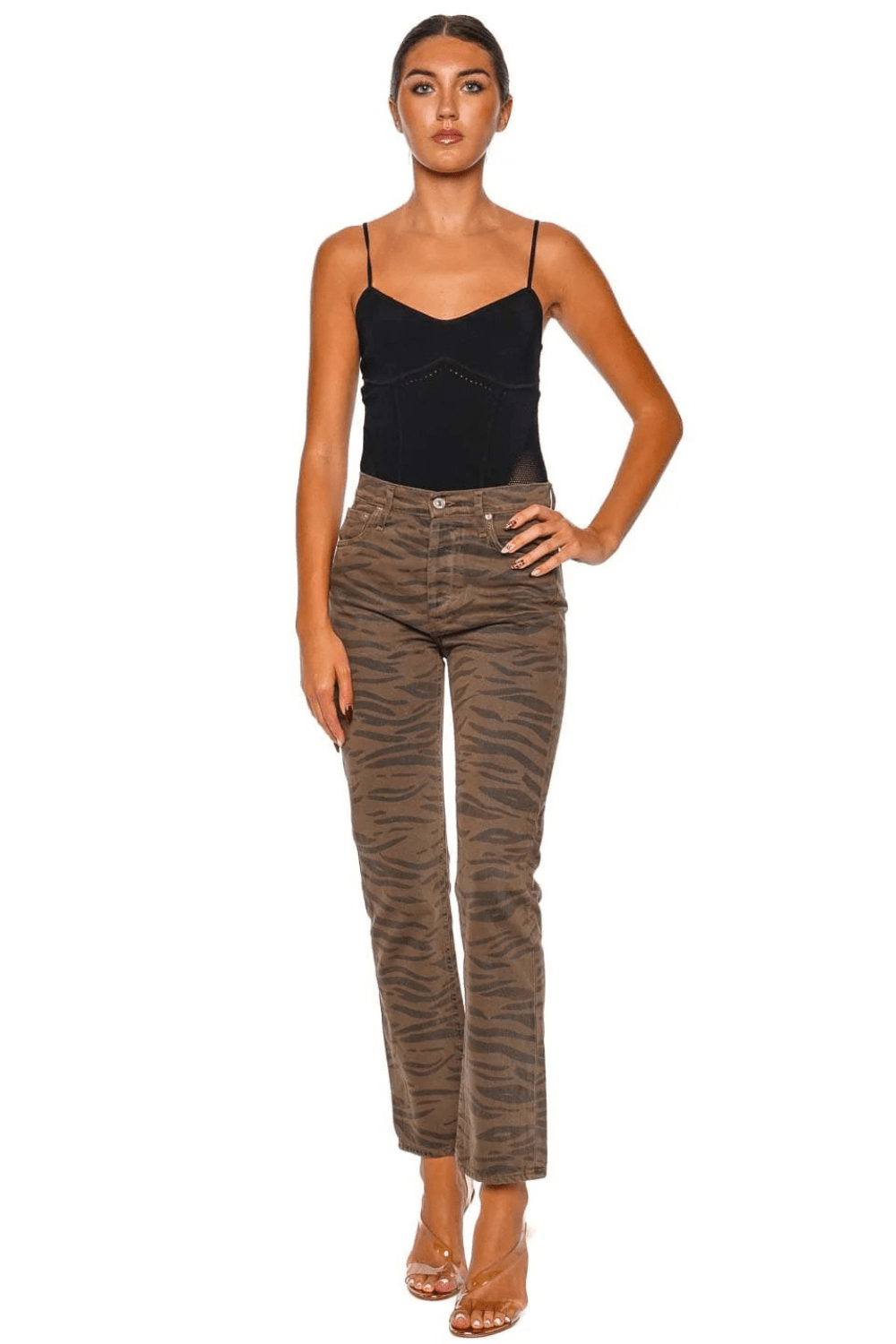 Citizens of Humanity Blaine Olivine Zebra Straight Jean