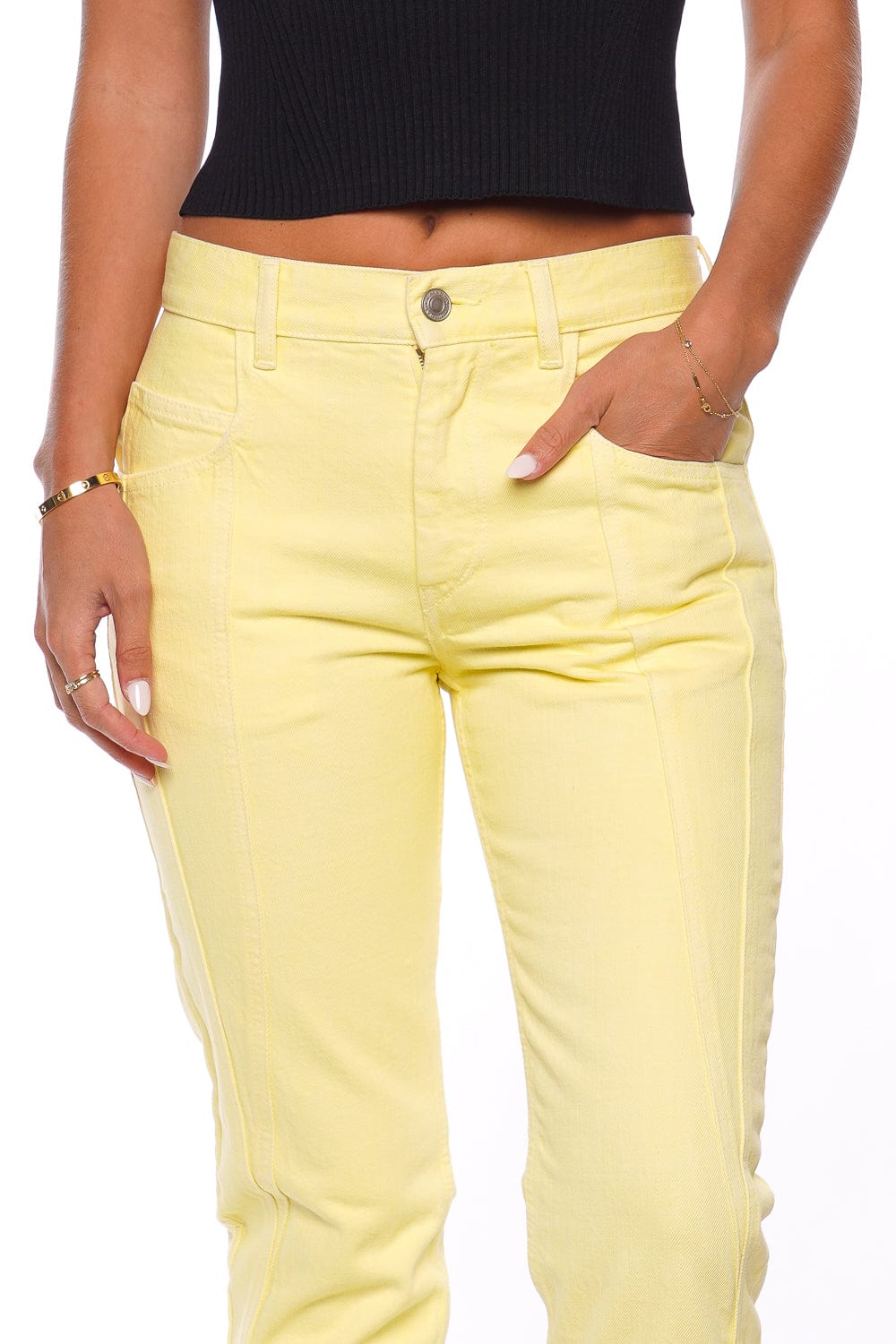 Isabel Marant Vikira Light Yellow Straight leg Jean