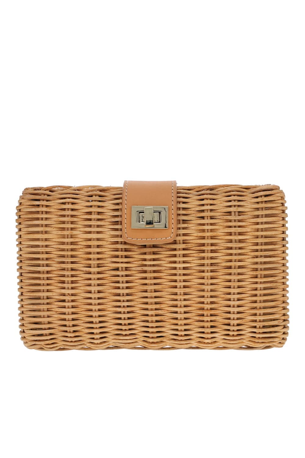 Lou Natural Wicker Straw Clutch