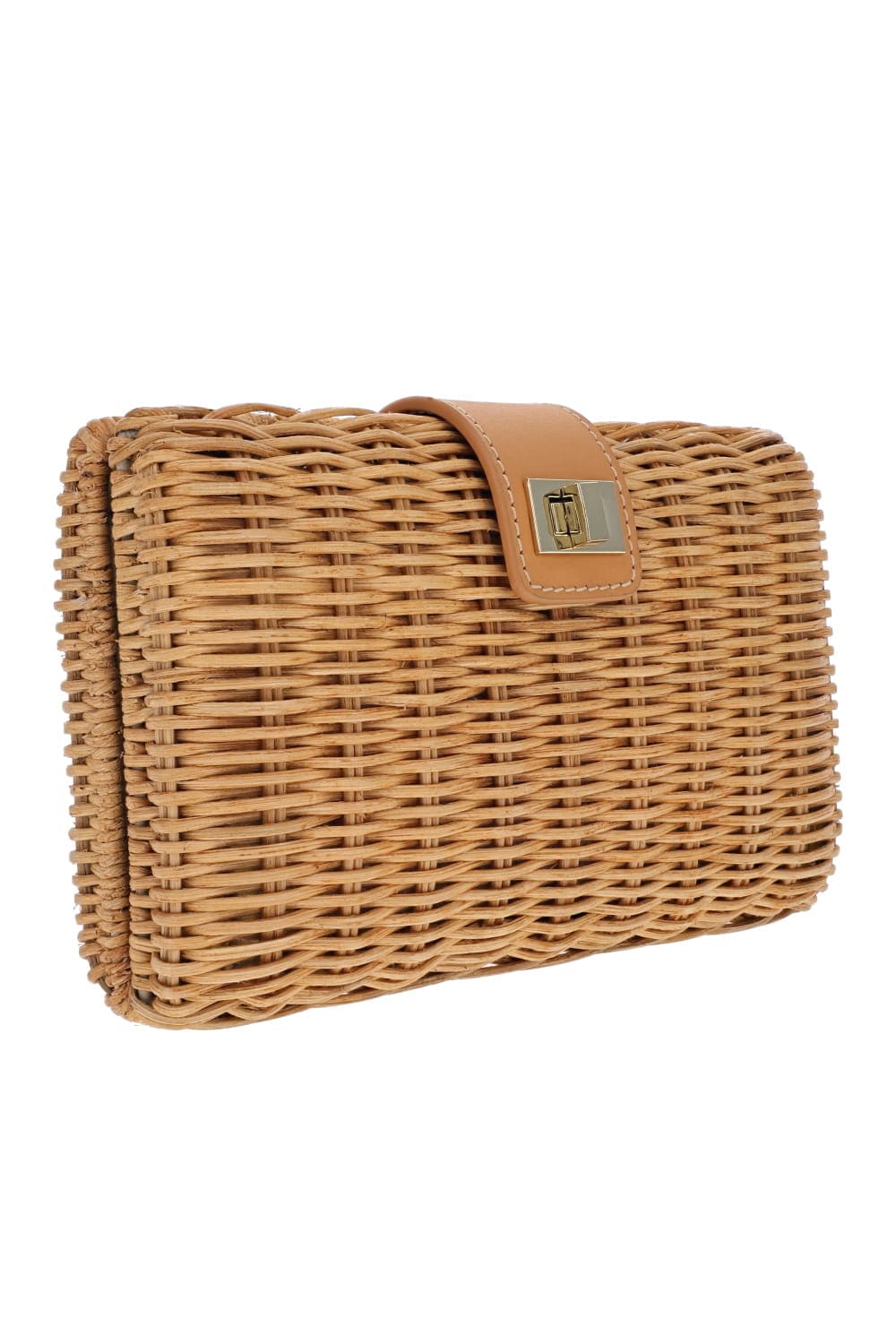 Lou Natural Wicker Straw Clutch