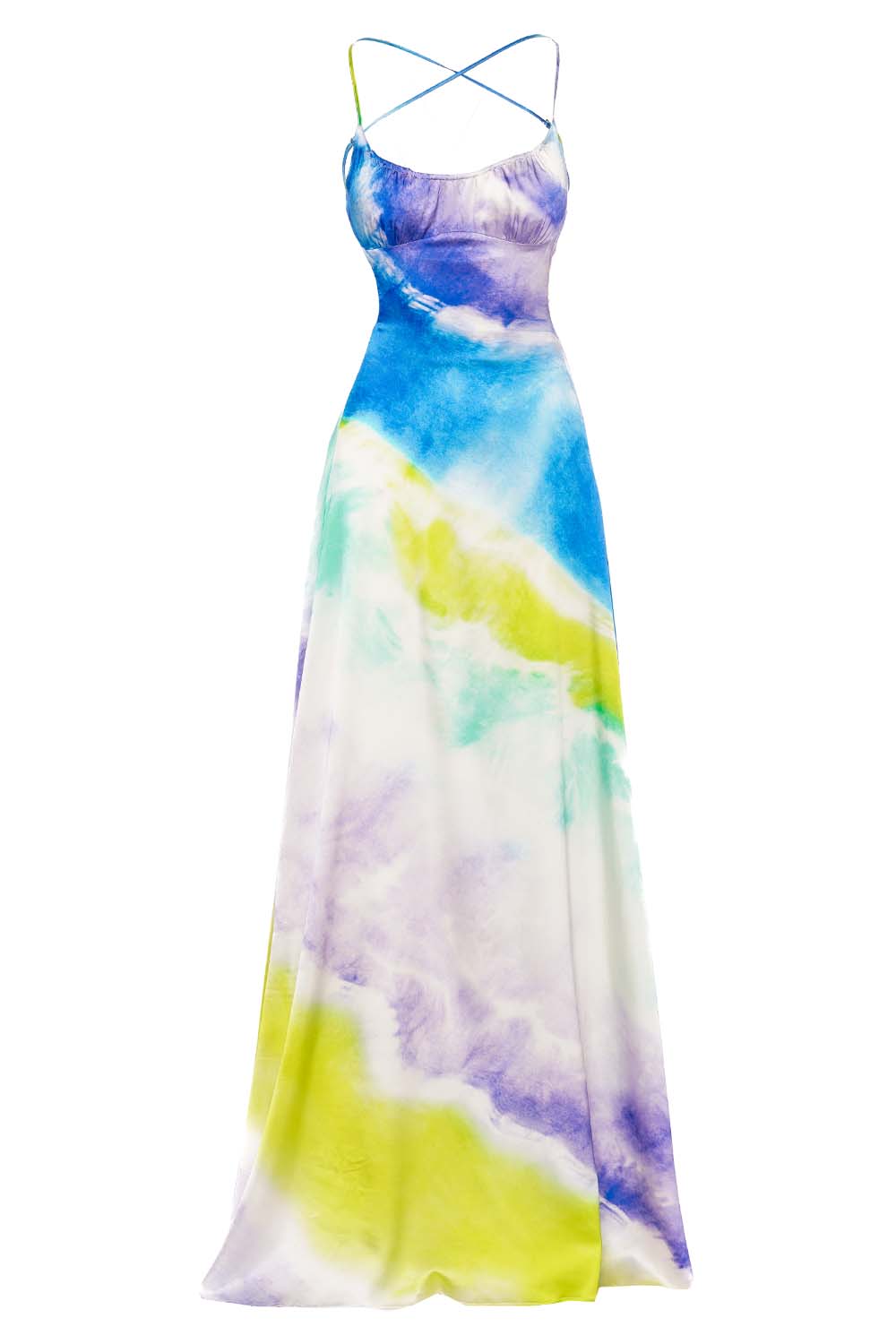 Retrofête Scarlett Watercolor Wave Maxi Dress