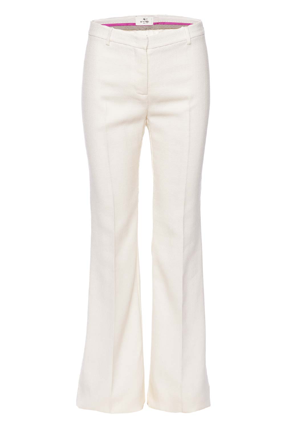 Etro Cream Mid-Rise Flared Trousers