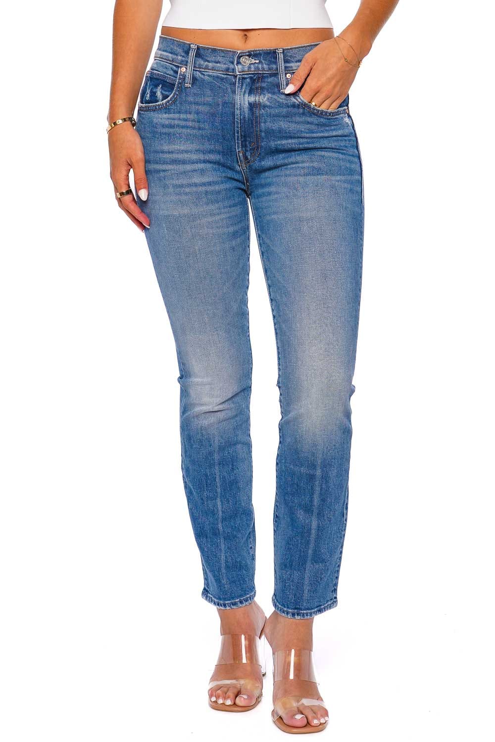 MOTHER Denim The Rascal Mid-Rise Ankle Jeans