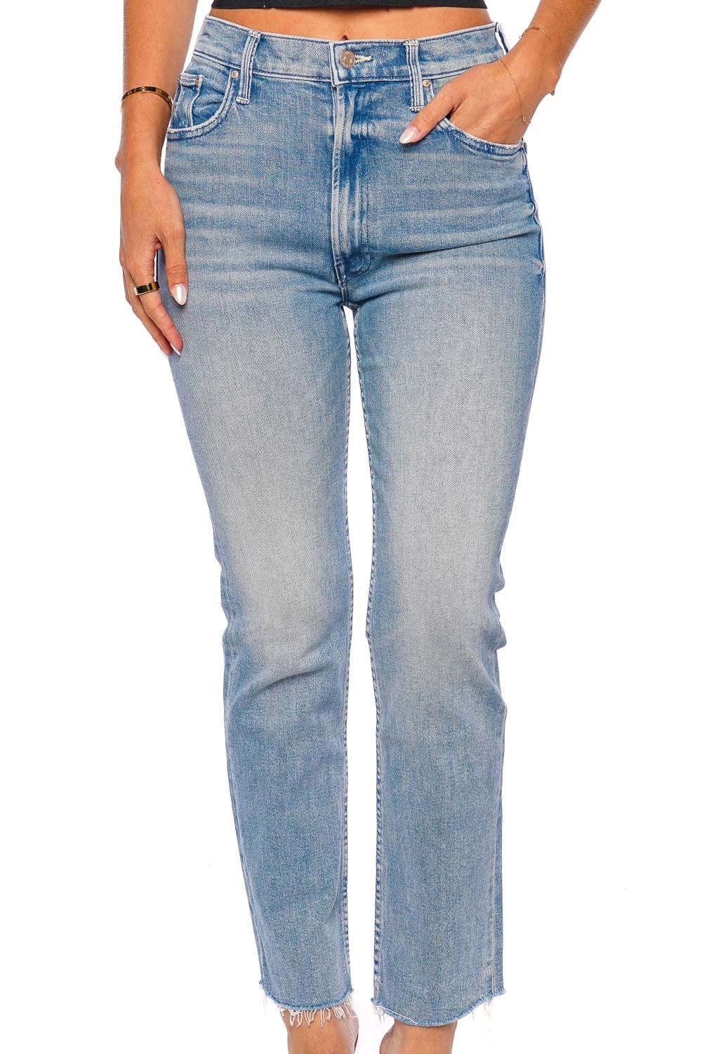 MOTHER Denim HIGH WAISTED RIDER ANKLE FRAY