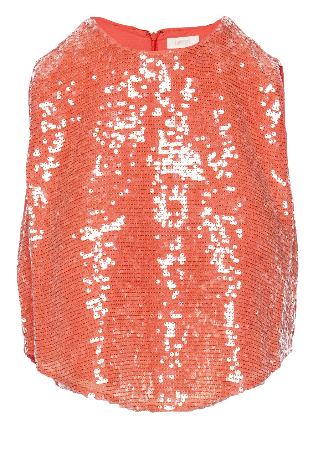 LAPOINTE Coral Cropped Sequin Embroidered Tank