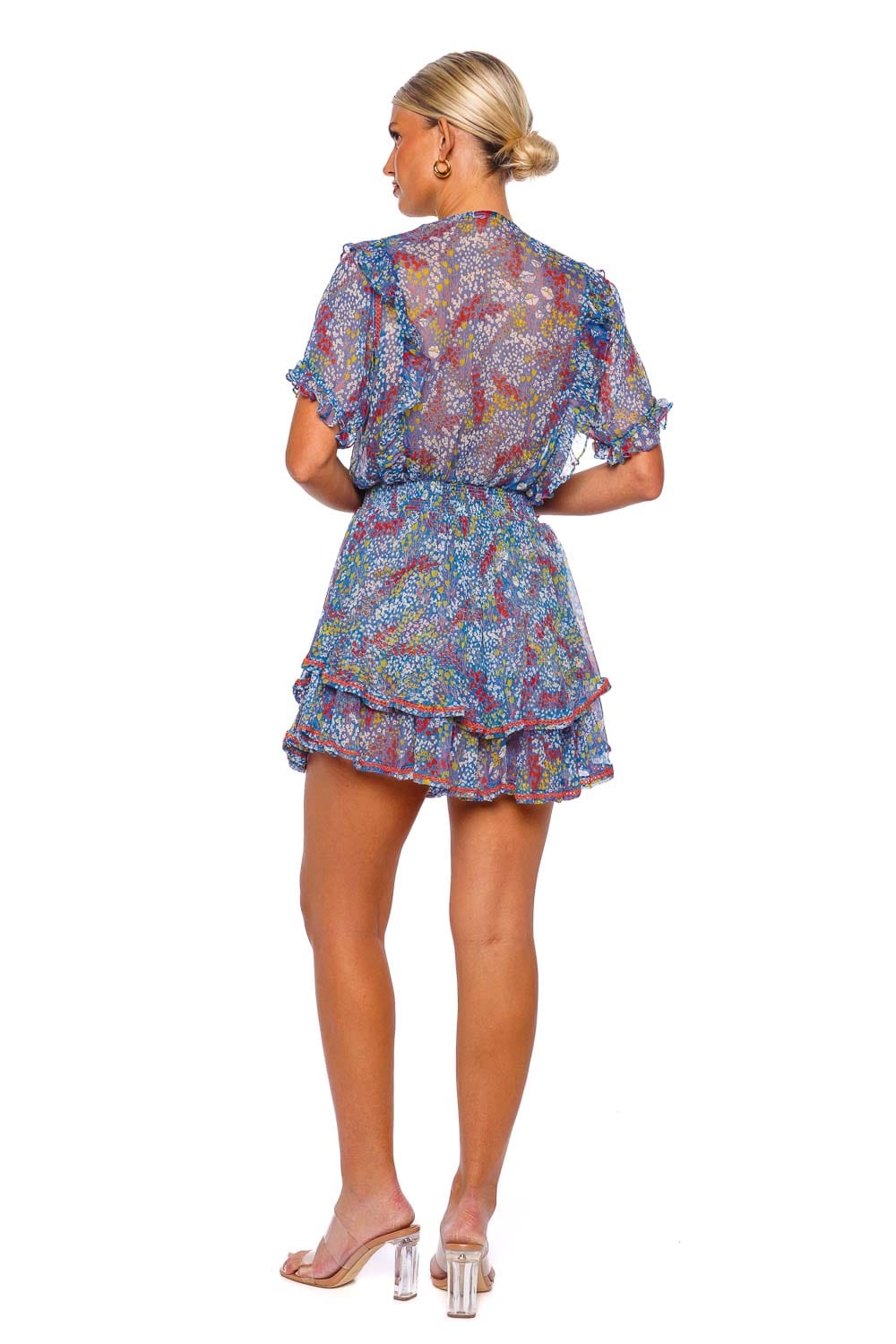 Poupette St Barth Alyson Blue Tulipe Mini Dress