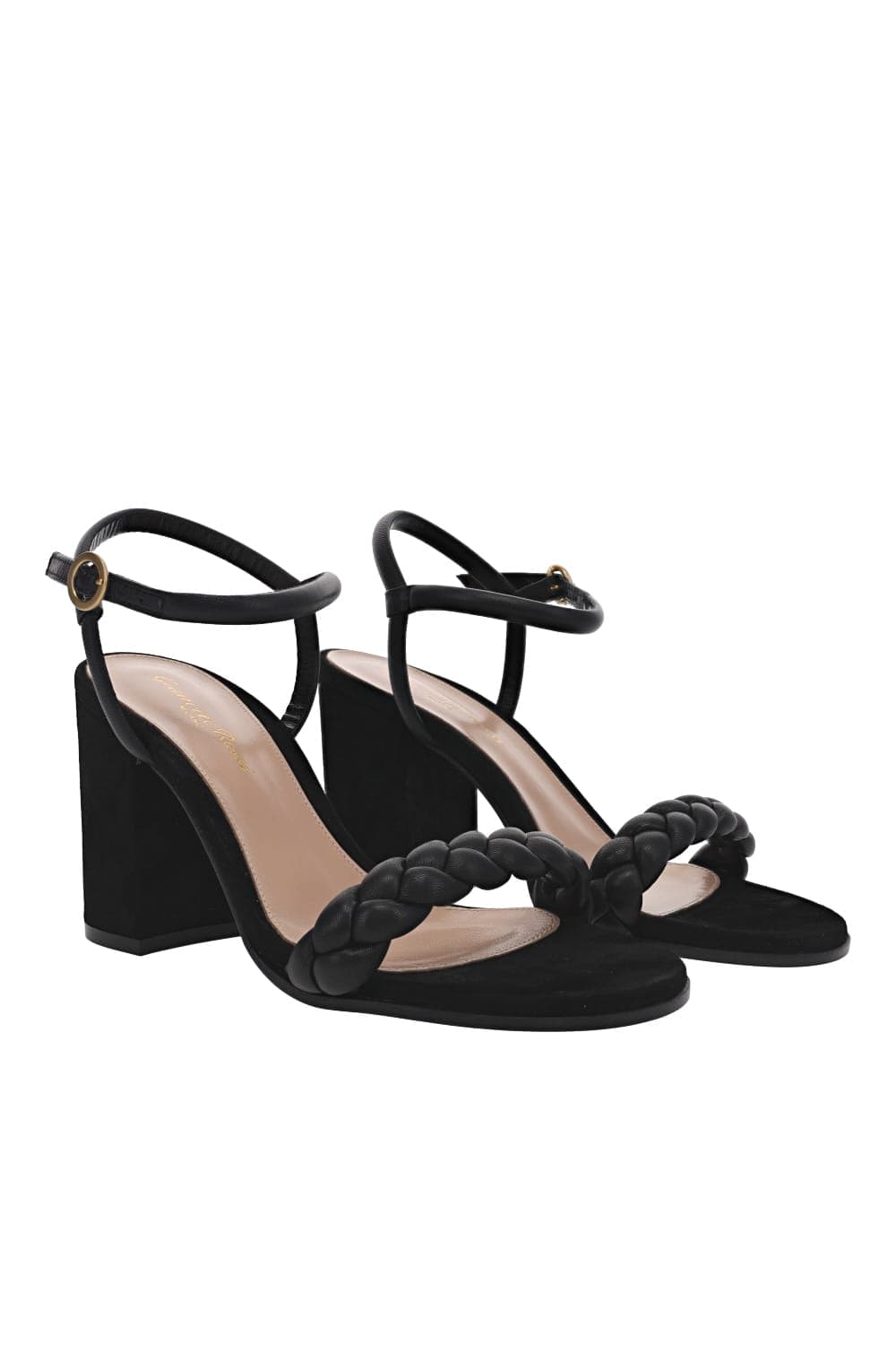 Gianvito Rossi Cruz Leather Black Heel Sandals