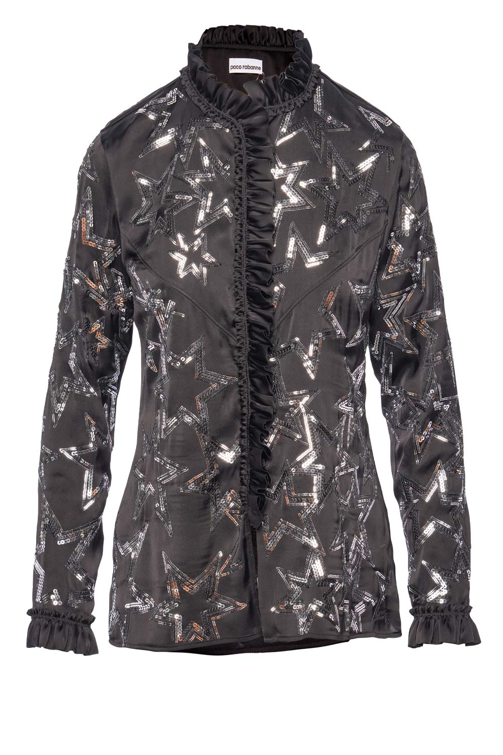 Paco Rabanne Star Sequin Embellished Button Down Top