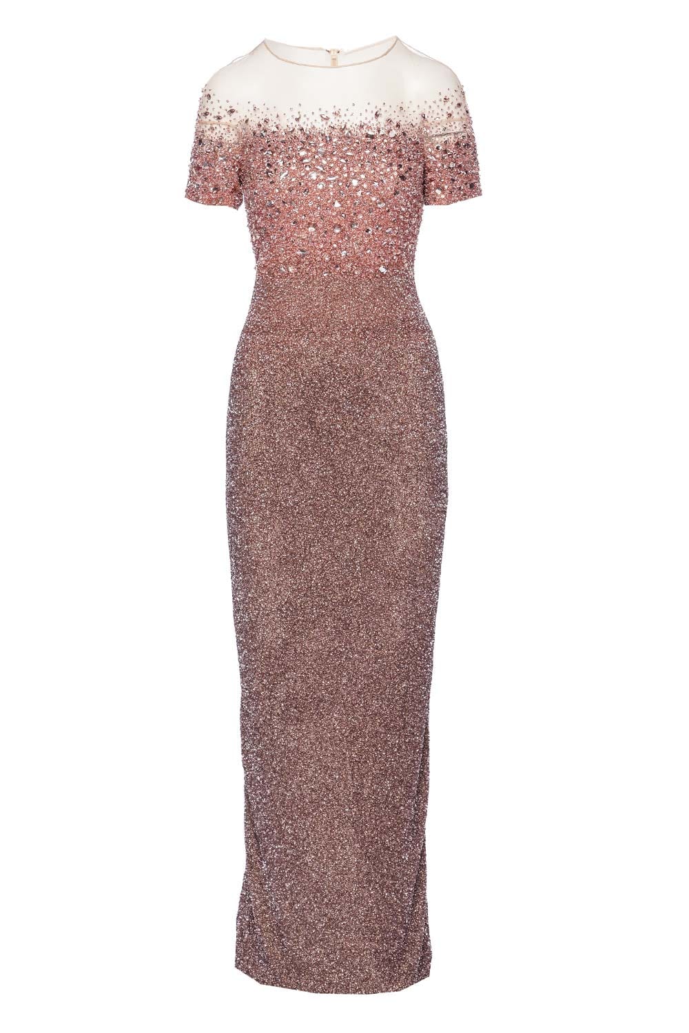Pamela Roland Ombre Sequin Crystal Gown