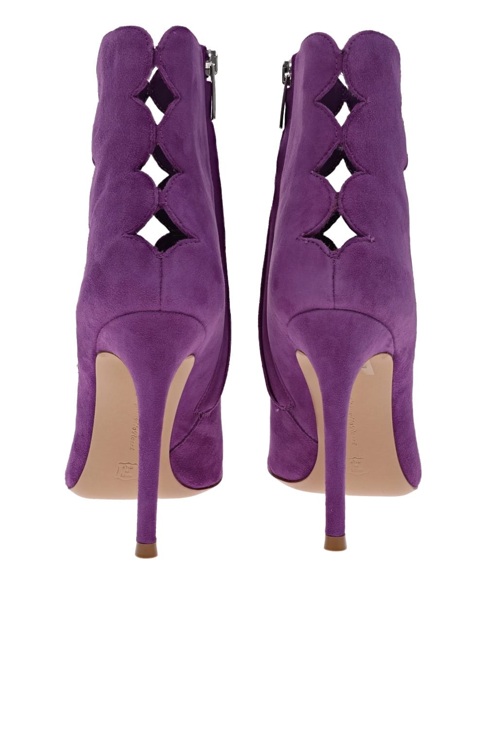 Gianvito Rossi Ariana Purple Suede Cut Out Booties