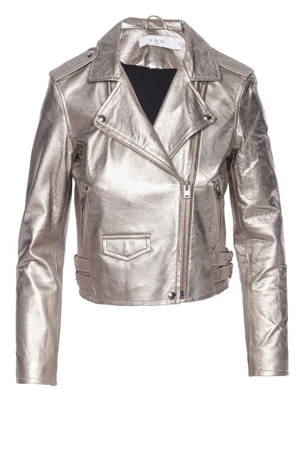 IRO Ashville Metallic Leather Cropped Jacket